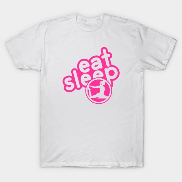 Eat Sleep Yoga - hot pink T-Shirt by AStickyObsession